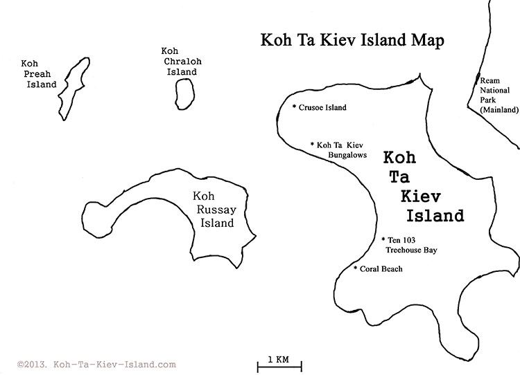 Koh Ta Kiev Island Map